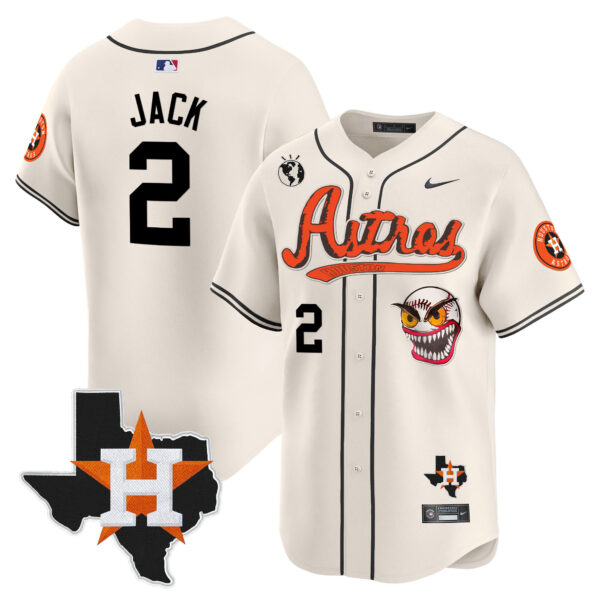 Men's Houston Astros Cactus Jack Style Vapor Premier Limited Jersey V2 - Stitched - Image 2