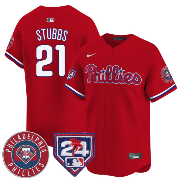 Men's Phillies 2024 Spring Training Patch Vapor Premier Limited Jersey V2 - All Stitched - Image 20