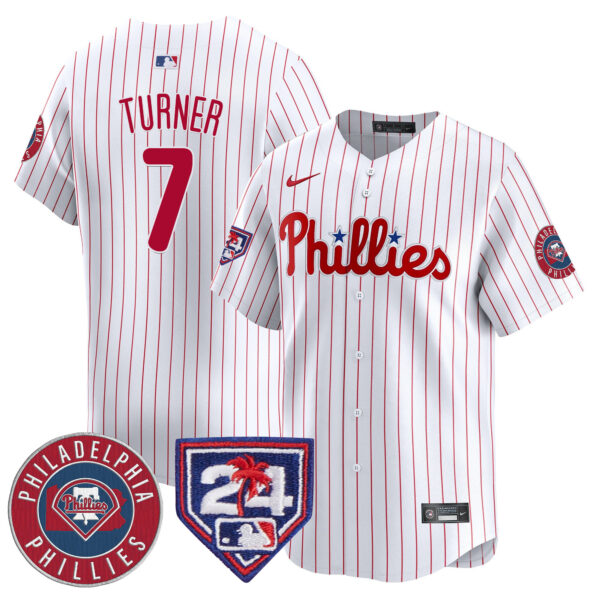 Men's Phillies 2024 Spring Training Patch Vapor Premier Limited Jersey V2 - All Stitched - Image 30
