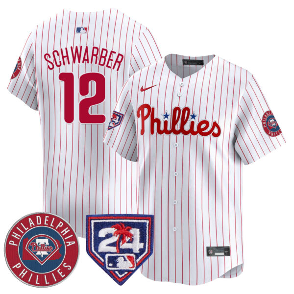 Men's Phillies 2024 Spring Training Patch Vapor Premier Limited Jersey V2 - All Stitched - Image 35