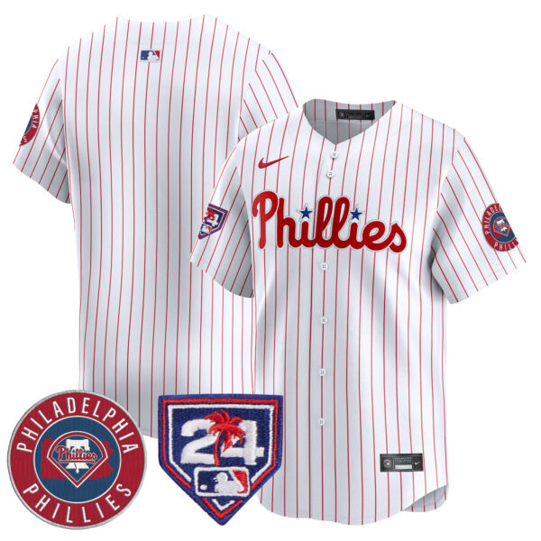 Men's Phillies 2024 Spring Training Patch Vapor Premier Limited Jersey V2 - All Stitched - Image 36
