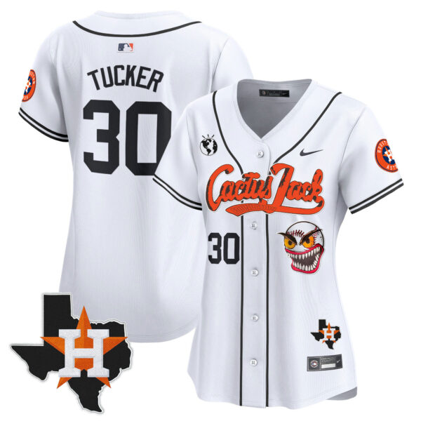 Women's Houston Astros Cactus Jack Patch Vapor Premier Limited Jersey V6 - Stitched - Image 17