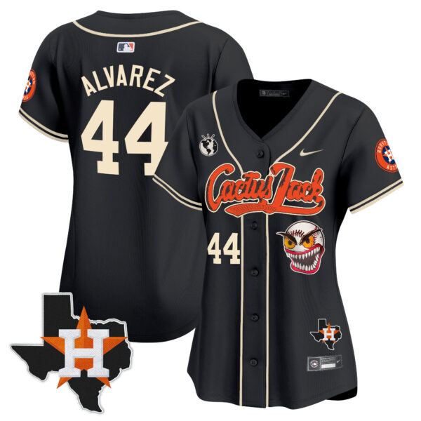 Women's Houston Astros Cactus Jack Patch Vapor Premier Limited Jersey V6 - Stitched - Image 24