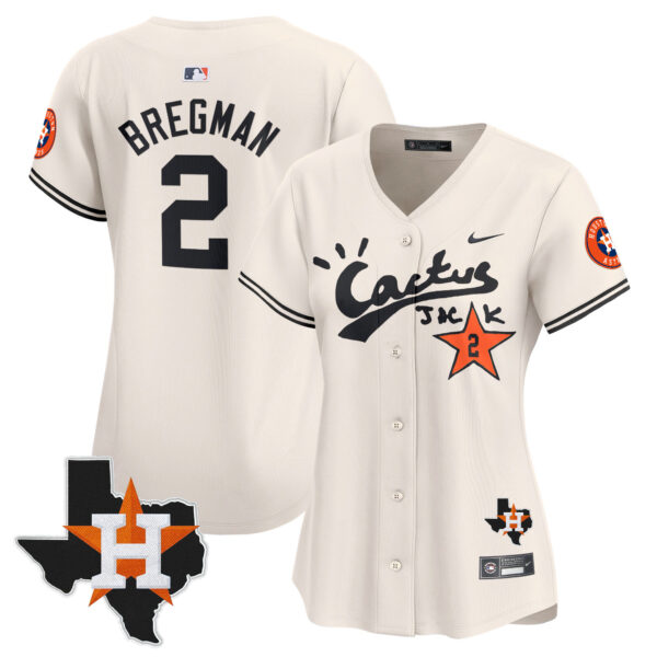 Women's Houston Astros Cactus Jack Patch Vapor Premier Limited Jersey V7 - Stitched - Image 4