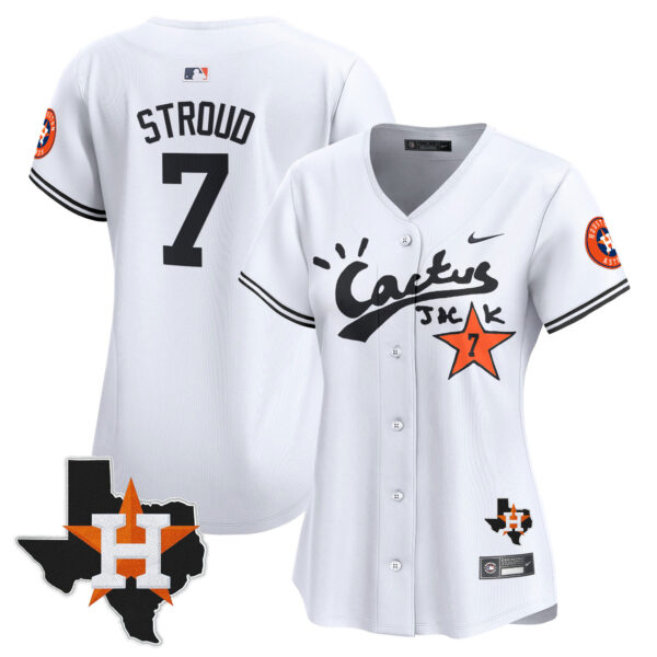 Women's Houston Astros Cactus Jack Patch Vapor Premier Limited Jersey V7 - Stitched - Image 10