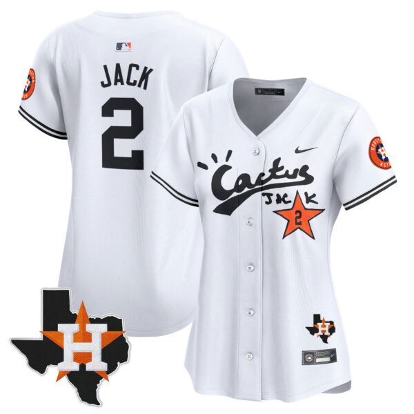 Women's Houston Astros Cactus Jack Patch Vapor Premier Limited Jersey V7 - Stitched - Image 11