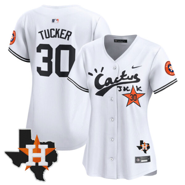 Women's Houston Astros Cactus Jack Patch Vapor Premier Limited Jersey V7 - Stitched - Image 17