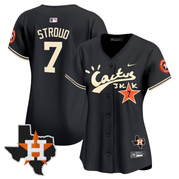 Women's Houston Astros Cactus Jack Patch Vapor Premier Limited Jersey V7 - Stitched - Image 19