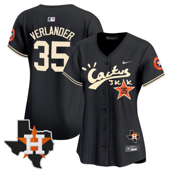 Women's Houston Astros Cactus Jack Patch Vapor Premier Limited Jersey V7 - Stitched - Image 25