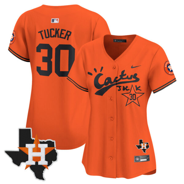 Women's Houston Astros Cactus Jack Patch Vapor Premier Limited Jersey V7 - Stitched - Image 35