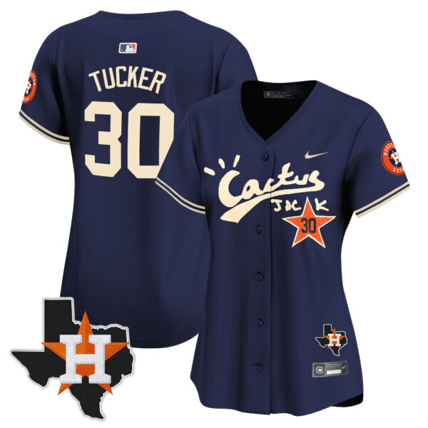Women's Houston Astros Cactus Jack Patch Vapor Premier Limited Jersey V7 - Stitched - Image 44