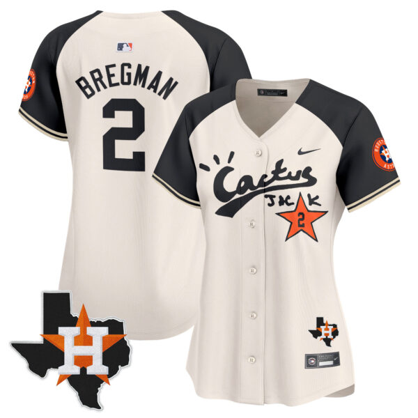 Women's Houston Astros Cactus Jack Patch Vapor Premier Limited Jersey V7 - Stitched - Image 49