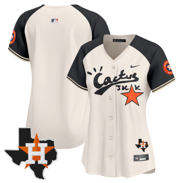 Women's Houston Astros Cactus Jack Patch Vapor Premier Limited Jersey V7 - Stitched - Image 54