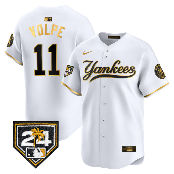 Men's New York Yankees 2024 Spring Training Patch Vapor Premier Limited Jersey V6 - All Stitched - Image 10