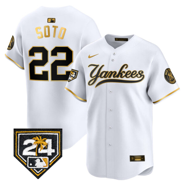Men's New York Yankees 2024 Spring Training Patch Vapor Premier Limited Jersey V6 - All Stitched - Image 14