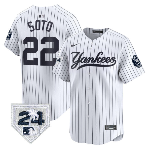 Men's New York Yankees 2024 Spring Training Patch Vapor Premier Limited Jersey V6 - All Stitched - Image 22