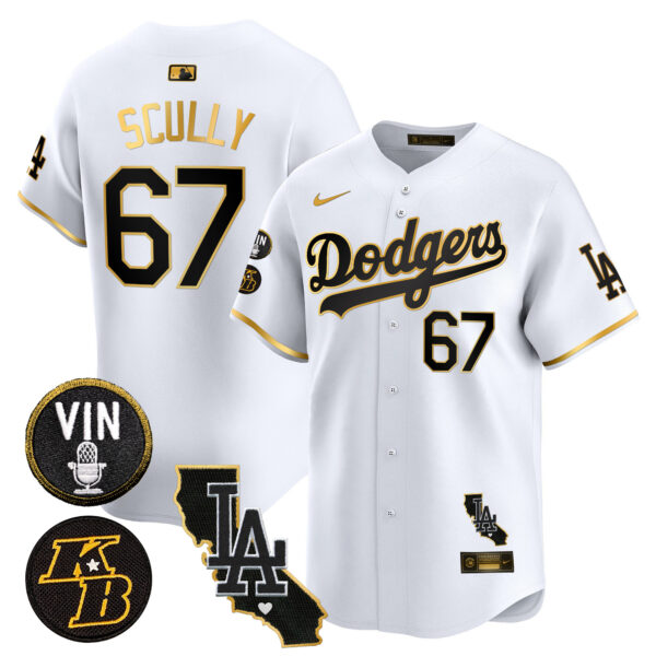 Men's Dodgers Vin & Kobe Patch Gold Trim Vapor Premier Limited Jersey V2 - All Stitched - Image 15