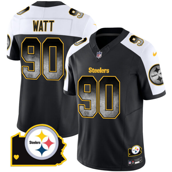 Men's Steelers Arch Smoke Home Patch Vapor Jersey - All Stitched - Image 10