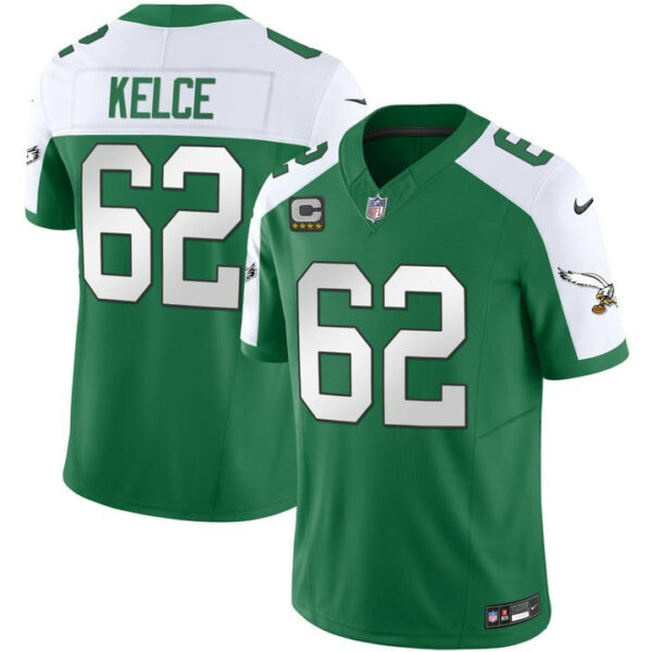 Men's Eagles Kelly Green Vapor Limited Jersey V2 - All Stitched - Image 10