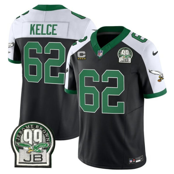 Men's Eagles Jerome Brown Patch Kelly Green Alternate Jersey V2 - All Stitched - Image 5