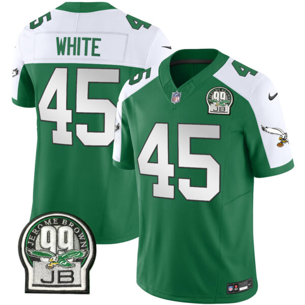 Men's Eagles Jerome Brown Patch Kelly Green Alternate Jersey V2 - All Stitched - Image 9