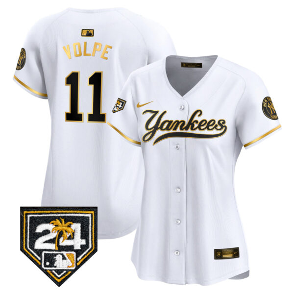 Women's New York Yankees 2024 Spring Training Patch Vapor Premier Limited Jersey V6 - All Stitched - Image 10