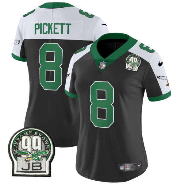 Women's Eagles Jerome Brown Patch Kelly Green Alternate Jersey V2 - All Stitched - Image 2