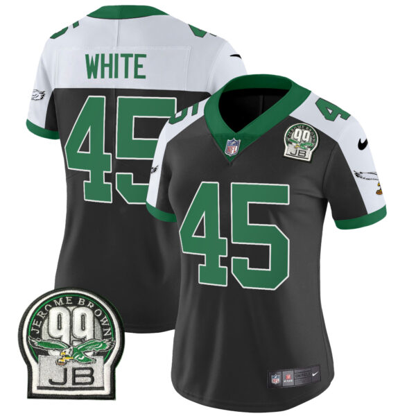 Women's Eagles Jerome Brown Patch Kelly Green Alternate Jersey V2 - All Stitched - Image 3