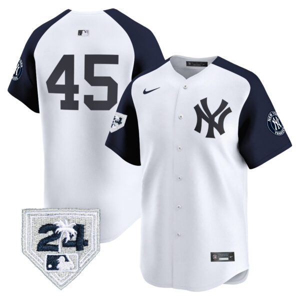 Men's New York Yankees 2024 Spring Training Patch Vapor Premier Limited Jersey V4 - All Stitched - Image 45