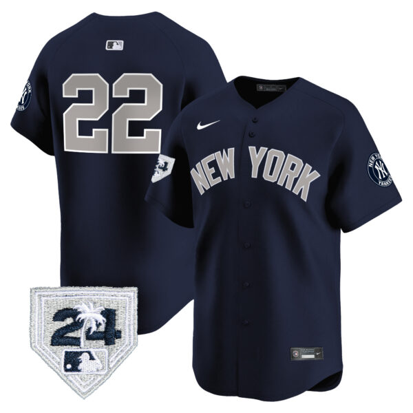 Men's New York Yankees 2024 Spring Training Patch Vapor Premier Limited Jersey V5 - All Stitched - Image 38