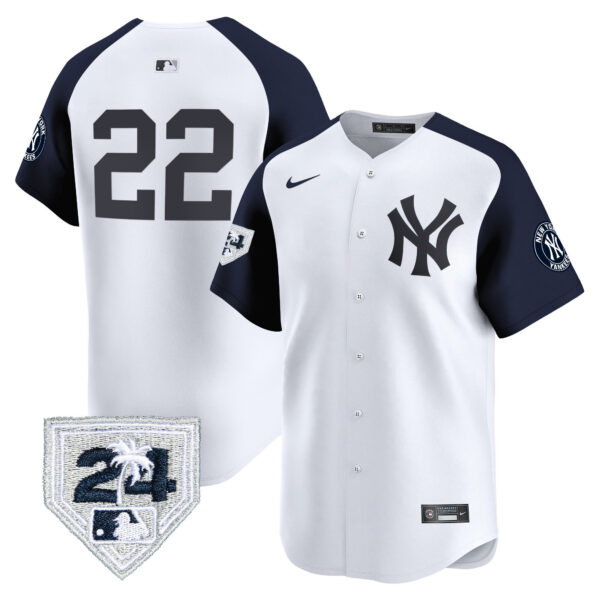 Men's New York Yankees 2024 Spring Training Patch Vapor Premier Limited Jersey V5 - All Stitched - Image 46