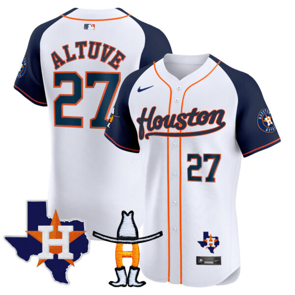 Men's Houston Astros Houston Rodeo Patch Vapor Premier Elite Jersey - All Stitched - Image 38