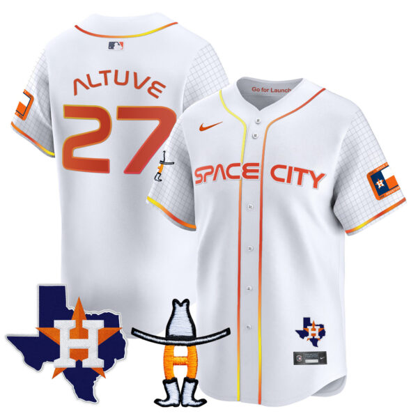 Men's Astros Space City Texas Patch Vapor Premier Limited Jersey - All Stitched - Image 2