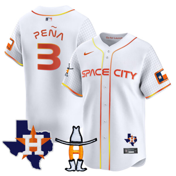 Men's Astros Space City Texas Patch Vapor Premier Limited Jersey - All Stitched - Image 5