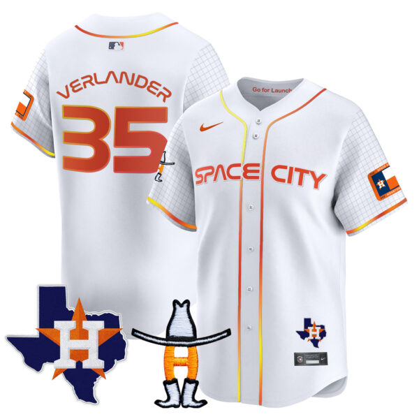 Men's Astros Space City Texas Patch Vapor Premier Limited Jersey - All Stitched - Image 7