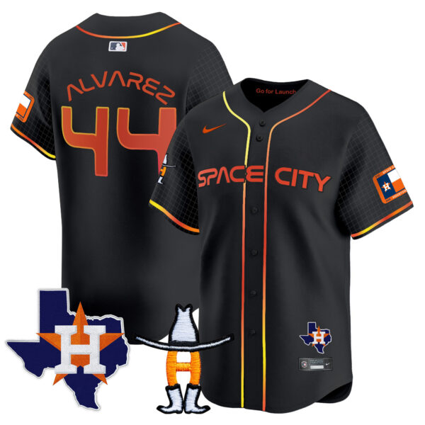 Men's Astros Space City Texas Patch Vapor Premier Limited Jersey - All Stitched - Image 10
