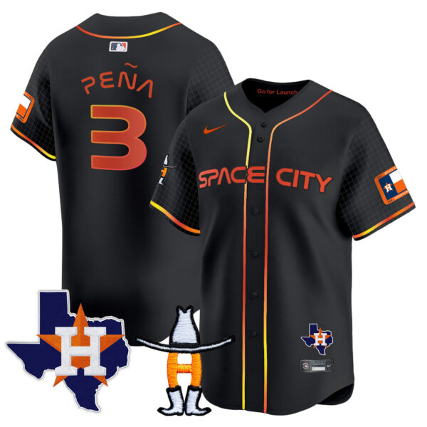 Men's Astros Space City Texas Patch Vapor Premier Limited Jersey - All Stitched - Image 14