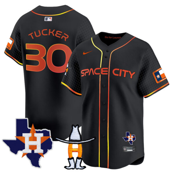 Men's Astros Space City Texas Patch Vapor Premier Limited Jersey - All Stitched - Image 17
