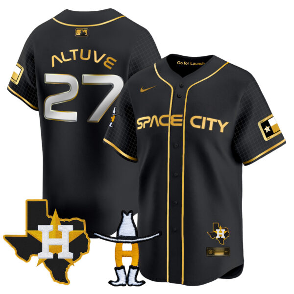 Men's Astros Space City Texas Patch Vapor Premier Limited Jersey - All Stitched - Image 20