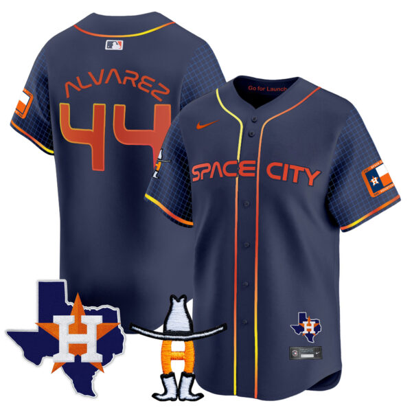 Men's Astros Space City Texas Patch Vapor Premier Limited Jersey - All Stitched - Image 37