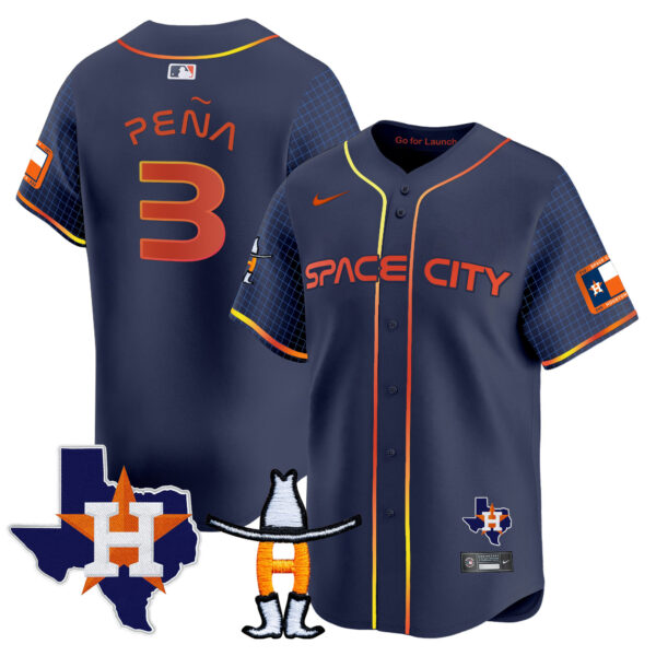 Men's Astros Space City Texas Patch Vapor Premier Limited Jersey - All Stitched - Image 41