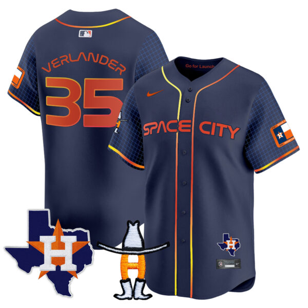 Men's Astros Space City Texas Patch Vapor Premier Limited Jersey - All Stitched - Image 43