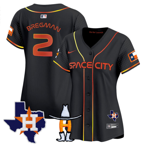 Women's Astros Space City Texas Patch Vapor Premier Limited Jersey - All Stitched - Image 15