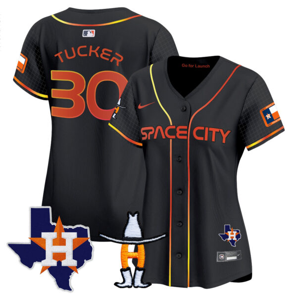 Women's Astros Space City Texas Patch Vapor Premier Limited Jersey - All Stitched - Image 17