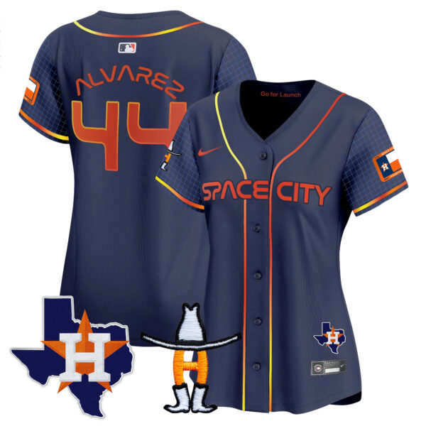 Women's Astros Space City Texas Patch Vapor Premier Limited Jersey - All Stitched - Image 37
