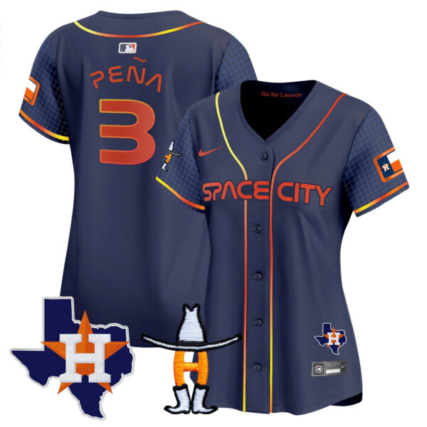 Women's Astros Space City Texas Patch Vapor Premier Limited Jersey - All Stitched - Image 41