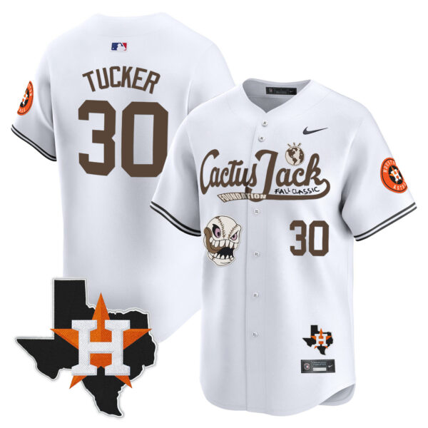 Men's Houston Astros Cactus Jack Patch Vapor Premier Limited Jersey V8 - Stitched - Image 17