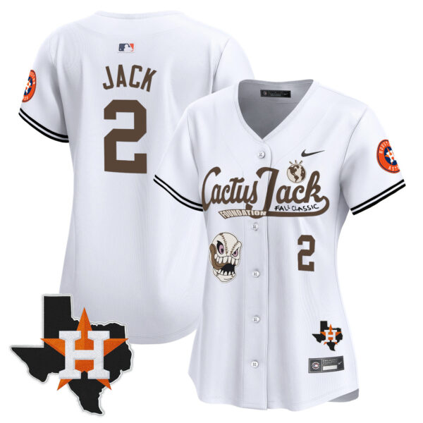 Women's Houston Astros Cactus Jack Patch Vapor Premier Limited Jersey V8 - Stitched - Image 11