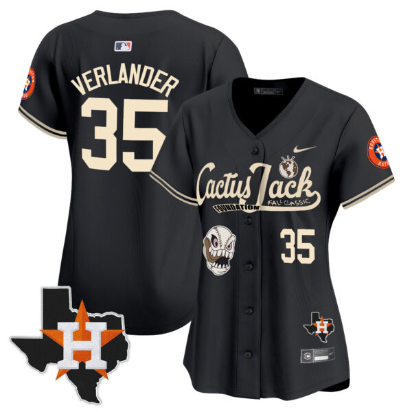 Women's Houston Astros Cactus Jack Patch Vapor Premier Limited Jersey V8 - Stitched - Image 25