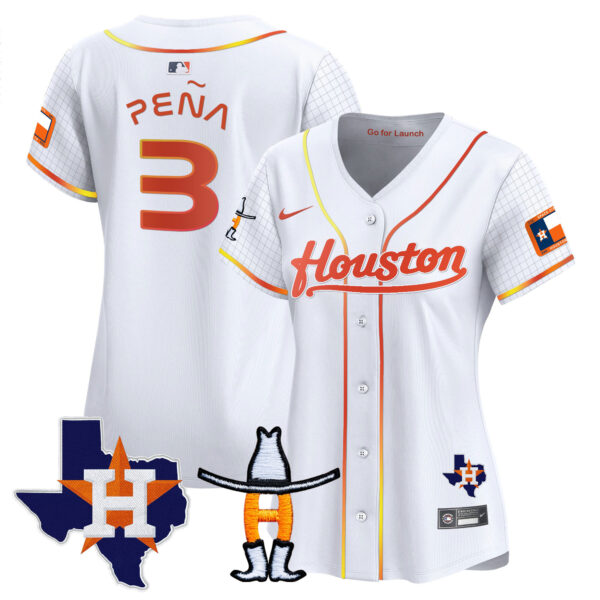 Women's Astros Space City Houston Rodeo Patch Vapor Premier Limited Jersey - All Stitched - Image 5